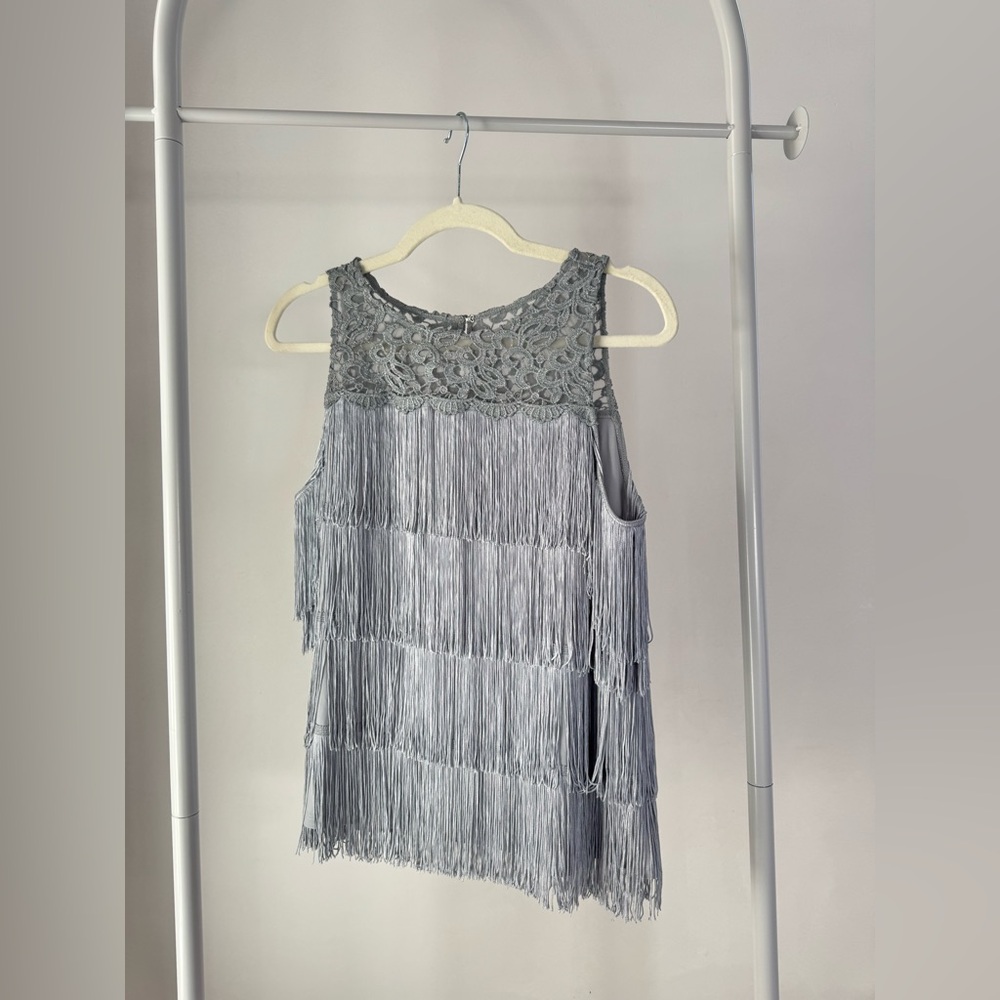 NWT! White House Black Market Top With Fringe